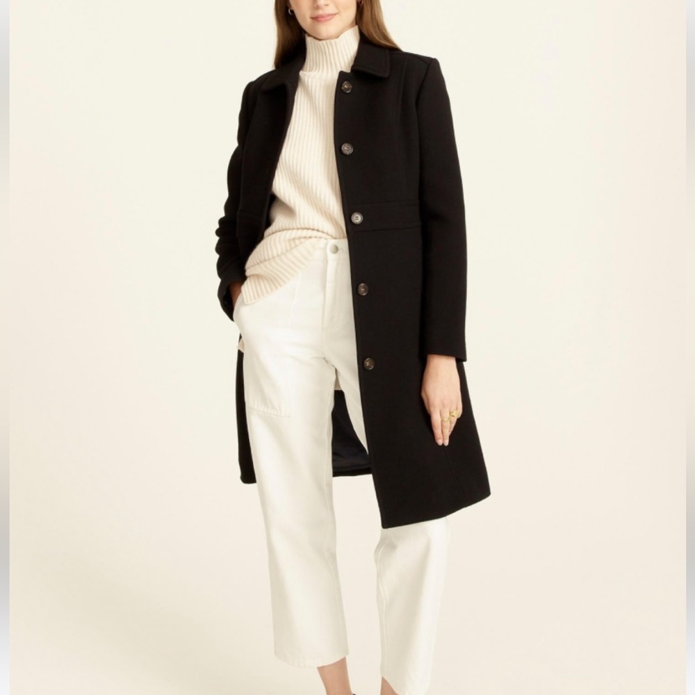 J. Crew 100% Italian wool mid length coat